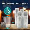 imageReli 110 Count 2 oz Plastic Shot Glasses Disposable  Clear Jello Shot Cups  Mini Plastic Cups for Party Sauces Samples  BPA Free Shatterproof 1oz Mini Glasses Disposable