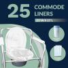 imageReli Commode Liners with Absorbent Pads 25 Pack  25 Each Liner and Pad  Use in Bedside Toilet Chair Bucket  Portable Toilet Poop Bags  Disposable Bedpad LinerWaste Bags