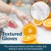 imageReli Disposable Gloves  200 Pcs Bulk  Food GradeSafeServicePrep  One Size Fits All  Poly Plastic Gloves for CookingKitchen  Embossed PE Plastic for Hand Protection Clear
