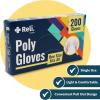imageReli Disposable Gloves  200 Pcs Bulk  Food GradeSafeServicePrep  One Size Fits All  Poly Plastic Gloves for CookingKitchen  Embossed PE Plastic for Hand Protection Clear