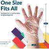 imageReli Disposable Gloves  200 Pcs Bulk  Food GradeSafeServicePrep  One Size Fits All  Poly Plastic Gloves for CookingKitchen  Embossed PE Plastic for Hand Protection Clear