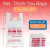 imageReli Plastic Bags Thank You 1050 Count  White Grocery Bags with Handles  Shopping Plastic