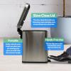 imageReli Small Trash Can with Lid 13 Gallon 5 Liter  Stainless Steel Silver  Small Bathroom Trash Can  Step Pedal Garbage Bin with Removable Bucket Kitchen  Rectangular Metal Bin