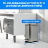 imageReli Small Trash Can with Lid 13 Gallon 5 Liter  Stainless Steel Silver  Small Bathroom Trash Can  Step Pedal Garbage Bin with Removable Bucket Kitchen  Rectangular Metal Bin