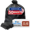 imageReli 5560 Gallon Trash Bags Heavy Duty  50 Bags  5060 Gallon  Large Black Garbage  Made in USA