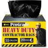 imageReli Contractor Garbage Bags 55 Gallon  20 Trash Bags  Heavy Duty  Black Contractor