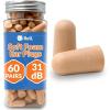 imageReli Foam Ear Plugs 60 Pairs 31 dB NRR  Disposable Foam Ear Plugs for Sleeping Noise Cancelling  Blocks Loud Snoring Concerts Travel Noise Reduction Peach