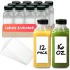 imageReli Plastic Juice Bottles 12 Pack 16 oz Square 16 oz Plastic Bottles with Caps ampamp Sticker Labels  Clear Empty for Drinks 16oz  Disposable Reusable Containers for Juicing Smoothies