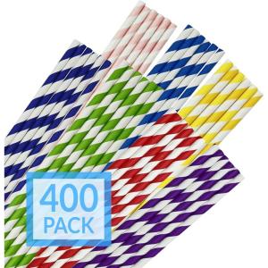 imageReli 400 Pack Paper Straws Assorted Colors  Paper Straws for Drinking  Disposable BiodegradableEcoFriendly  Rainbow MultiColor  Use for Crafts Party Decoration Restaurants