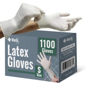 imageReli Latex Gloves Small 1100 Bulk Pack  Disposable  PowderFree  White Gloves NonSterile  All Purpose for Cleaning Automotive Cooking Industrial Laboratory  Single Use Small