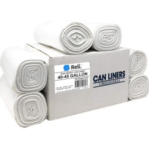 imageReli Premium 4045 Gallon Trash Bags  150 Count  Made in USA  Heavy Duty  Bulk  SuperValue  Clear MultiUse Garbage Bags