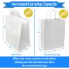 imageReli 100 Pack  10quotx675quotx12quot  Large White Paper Bags wHandles  Ideal for To GoTake OutRestaurant Bags with Handles Shopping Retail Gifts  25 larger than 10quotx5quotx13quot