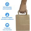 imageReli 100 Pack  7quotx315quotx8quot  Small Brown Paper Bags wHandles  Kraft Paper Shopping Brown Kraft Bag for Retail Merchandise To Go Parties