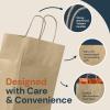 imageReli 10x5x13 in Brown Paper Bags with Handles  110 Pack  Kraft Paper Shopping Bags with Twist Handles Bulk  Ideal for Gifts Retail Shopping Merchandise Take OutTo Go Party Crafts