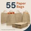 imageReli 10x5x13 in Brown Paper Bags with Handles  55 Pack  Kraft Paper Shopping Bags with Flat Handles  Ideal for Gifts Retail Shopping Merchandise Take OutTo Go Party Crafts