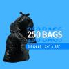imageReli 13 Gallon Trash Bags  250 Bags  Black  Tall Kitchen  Strong  Garbage