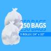 imageReli 13 Gallon Trash Bags  250 Bags  Clear  Tall Kitchen  Strong  Garbage