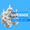 imageReli 24 Gallon Trash Bags  2000 Bags  Clear  Bathroom  Strong  Garbage