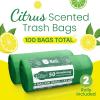 imageReli 4 Gallon Trash Bags Drawstring 100 Count  Citrus Scented Small Trash Bags for Bathroom Can  2 Gal  3 Gallon  4 Gal Small Trashcan Liners Green