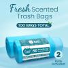 imageReli 4 Gallon Trash Bags Drawstring 100 Count  Fresh Scented Small Trash Bags for Bathroom Can  2 Gal  3 Gallon  4 Gal Small Trashcan Liners Blue