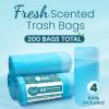 imageReli 4 Gallon Trash Bags Drawstring 200 Count Bulk  Fresh Scented Small Trash Bags for Bathroom Can  2 Gal  3 Gallon  4 Gal Small Trashcan Liners Blue