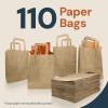 imageReli 525x325x8 in Small Paper Bags with Handles  110 Pack  Kraft Brown Paper Bags with Flat Handles Bulk  Ideal for Gifts Retail Shopping Merchandise Crafts