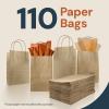 imageReli 525x325x8 in Small Paper Bags with Handles  110 Pack  Kraft Brown Paper Bags with Twist Handles Bulk  Ideal for Gifts Retail Shopping Merchandise Crafts