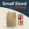 imageReli 525x325x8 in Small Paper Bags with Handles  110 Pack  Kraft Brown Paper Bags with Twist Handles Bulk  Ideal for Gifts Retail Shopping Merchandise Crafts