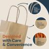 imageReli 525x325x8 in Small Paper Bags with Handles  55 Pack  Kraft Brown Paper Bags with Twist Handles  Ideal for Gifts Retail Shopping Merchandise Crafts