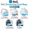 imageReli 610 Gallon Trash Bags Drawstring  500 Count Bulk  22quotx23quot  6 8 10 Gallon Drawstring Garbage Bags  White Trash Can Liners  Small  Medium
