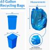 imageReli 65 Gallon Blue Recycling Bags 100 Count Heavy Duty Large Trash Bags