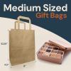 imageReli 8x45x1025 in Brown Paper Bags with Handles  110 Pack  Kraft Brown Paper Bags with Flat Handles Bulk  Ideal for Gifts Retail Shopping Merchandise Crafts