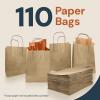 imageReli 8x45x1025 in Brown Paper Bags with Handles  110 Pack  Kraft Brown Paper Bags with Twist Handles Bulk  Ideal for Gifts Retail Shopping Merchandise Crafts