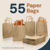 imageReli 8x45x1025 in Brown Paper Bags with Handles  55 Pack  Kraft Brown Paper Bags with Flat Handles  Ideal for Gifts Retail Shopping Merchandise Crafts