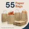 imageReli 8x45x1025 in Brown Paper Bags with Handles  55 Pack  Kraft Brown Paper Bags with Twist Handles  Ideal for Gifts Retail Shopping Merchandise Crafts