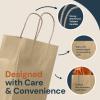 imageReli 8x45x1025 in Brown Paper Bags with Handles  55 Pack  Kraft Brown Paper Bags with Twist Handles  Ideal for Gifts Retail Shopping Merchandise Crafts