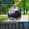 imageReli 95 Gallon Trash Bags Heavy Duty  68 Trash Bags  Super Sizeable Black Garbage for Serious Cleanup