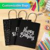 imageReli Black Paper Bags 55 Pack 8 x 45 x 1025  Black Gift Bags with Handles Kraft Paper  MultiPurpose for Shopping Retail Small Gifts Takeout DIY Party Favors