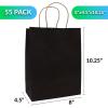 imageReli Black Paper Bags 55 Pack 8 x 45 x 1025  Black Gift Bags with Handles Kraft Paper  MultiPurpose for Shopping Retail Small Gifts Takeout DIY Party Favors