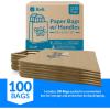 imageReli Brown Paper Bags wHandles  100 Pcs Bulk  10quotx675quotx12quot  Paper Thank You Bags Kraft  Printed  Shopping To Go Thank You Gifts Wedding  25 Larger Than 10quotx 5quotx13quot