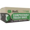 imageReli Compostable 1625 Gallon Trash Bags  100 Count Bulk  ASTM D6400  Green  EcoFriendly  For Compost