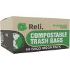 imageReli Compostable 33 Gallon Trash Bags  40 Count  ASTM D6400  Green  EcoFriendly  For Compost