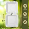 imageReli Compostable Clamshell ToGo Containers 90 Pack 8x8 Inch  1 Compartment  Disposable Take Out Food ContainersTo Go Boxes  Biodegradable To Go Containers  Bagasse Clam shell  White 8x8