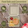 imageReli Compostable Clamshell ToGo Containers 90 Pack 8x8 Inch  1 Compartment  Disposable Take Out Food ContainersTo Go Boxes  Biodegradable To Go Containers  Bagasse Clam shell  Brown 8x8