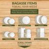 imageReli Compostable Clamshell ToGo Containers 90 Pack 8x8 Inch  1 Compartment  Disposable Take Out Food ContainersTo Go Boxes  Biodegradable To Go Containers  Bagasse Clam shell  White 8x8