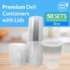 imageReli Deli Containers with Lids 50 Sets 32 oz  Plastic Deli Containers with Lids 32oz  Disposable To Go Food Storage  Microwave ampamp Freezer Safe Clear