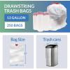 imageReli Drawstring Trash Garbage Bags Tall Kitchen 250 Count Bulk White 13 Gallon  16 Gallon Capacity