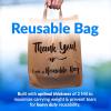 imageReli Reusable Thank You Bags  250 Pack Bulk  2 Mil  BrownKraft Shopping Bags with Handles  Take outToGo  Food Grocery Retail  12quot L x 675quot W x 14quot H  SelfStanding Gusset Plastic
