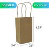 imageReli Small Gift Bags with Handles 55 Pack35x24x625quot  Brown Paper Gift Bags with Handles Kraft Paper  MultiPurpose for Shopping Retail Gifts Takeout DIY Party Favors