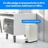 imageReli Small Trash Can with Lid 13 Gallon 5 Liter  Stainless Steel White  Small Bathroom Trash Can  Step Pedal Garbage Bin with Removable Bucket Kitchen  Rectangular Metal Bin